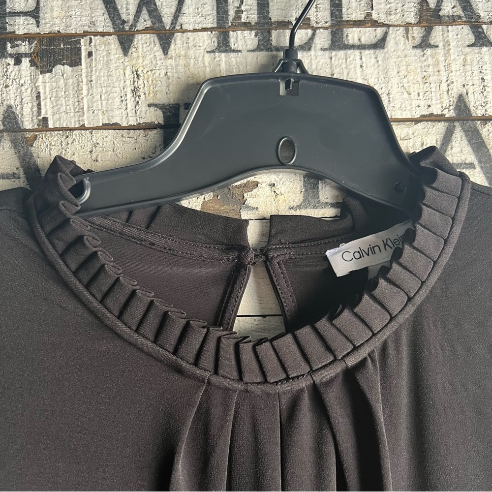 Calvin Klein Black Ruffled Blouse - Picture 2 of 7